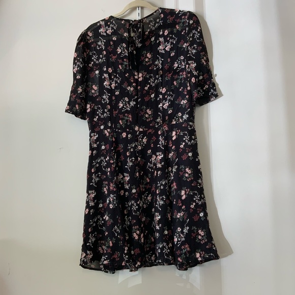 Reformation Bard Dress Mini Puff Sleeve Jolene Georgette Floral Size 12 - Picture 10 of 14